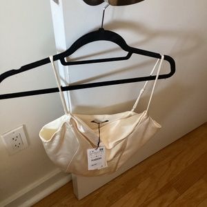 Zara satin cream top